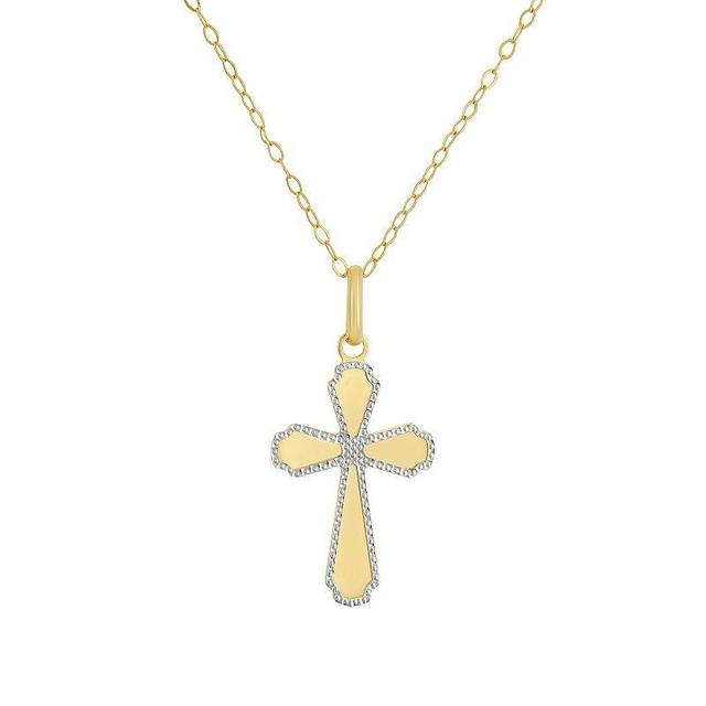 Taylor Grace Two-Tone 10k Gold Byzantine Cross Pendant Necklace, Womens 10k 2 Tone Product Image