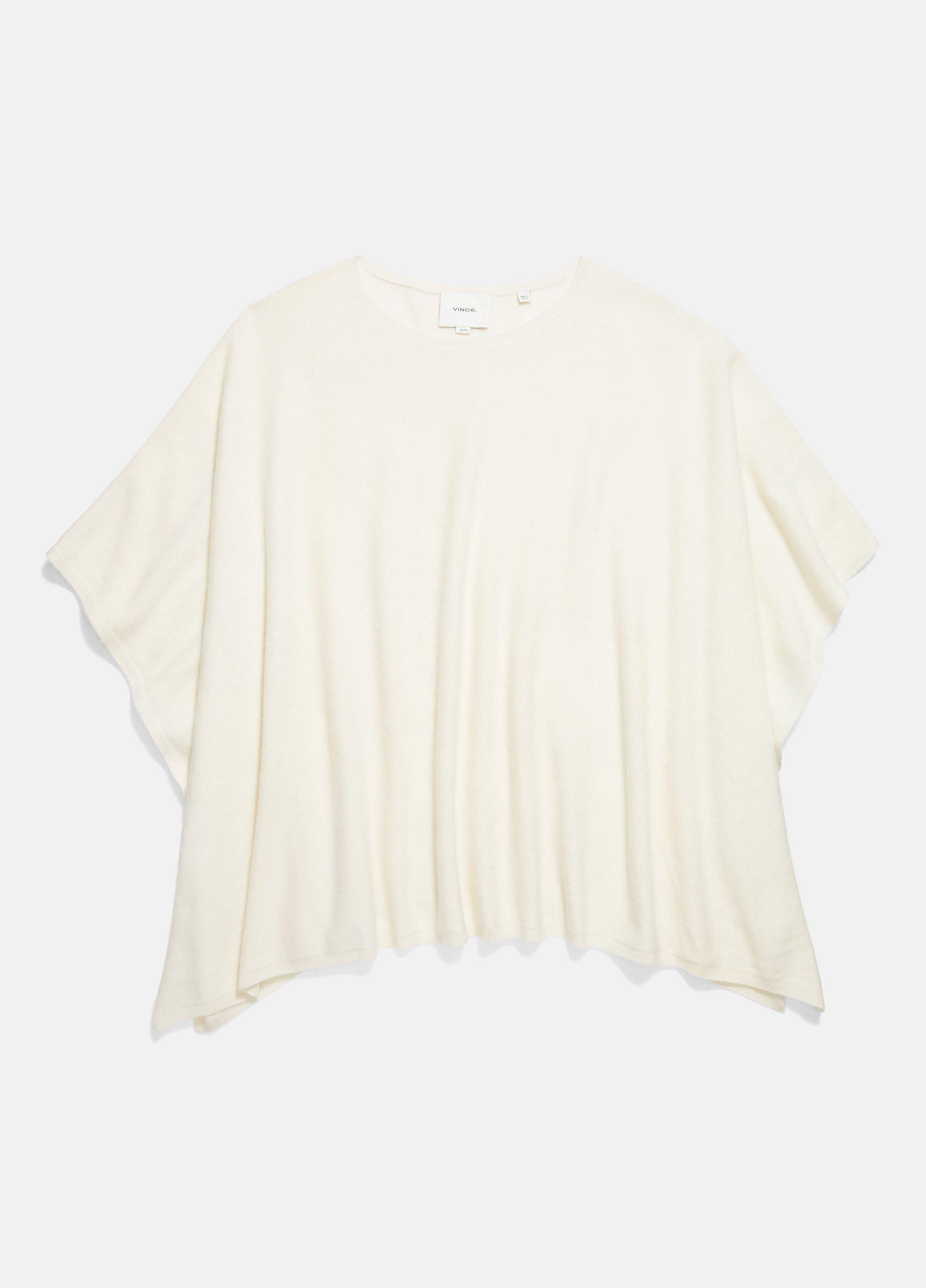 Reverse-Jersey Cashmere Boat-Neck Poncho Product Image