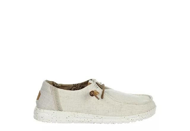 Hey Dude Wendy Washed Canvas Slip-On Casual Shoes (Cream) Women's Shoes Product Image