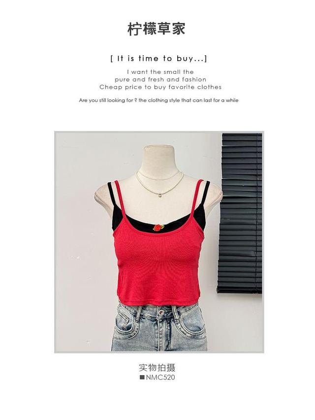 Mock Two-Piece Colorblock Camisole Top Product Image