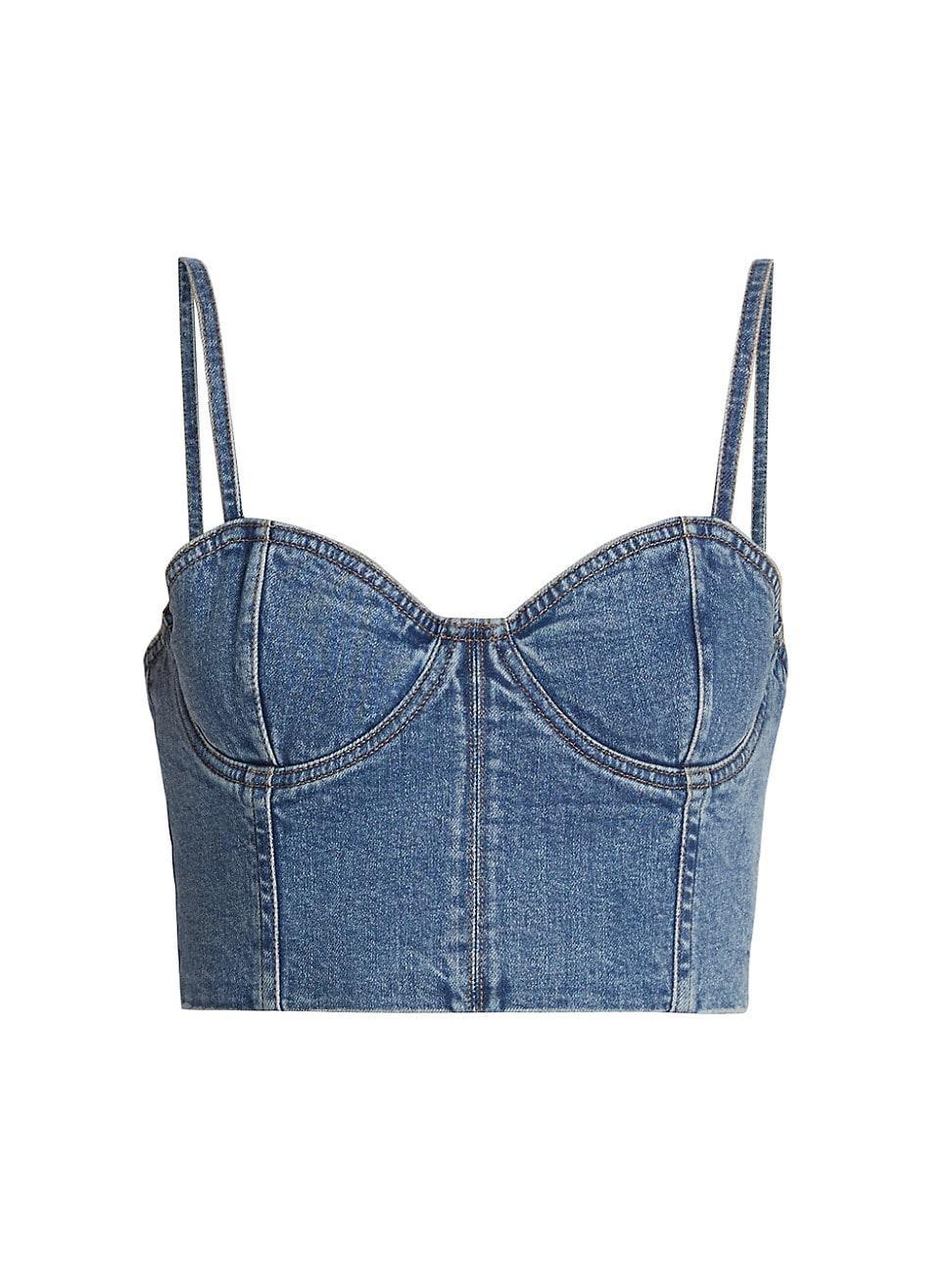 Womens Natacha Denim Crop Bustier Product Image