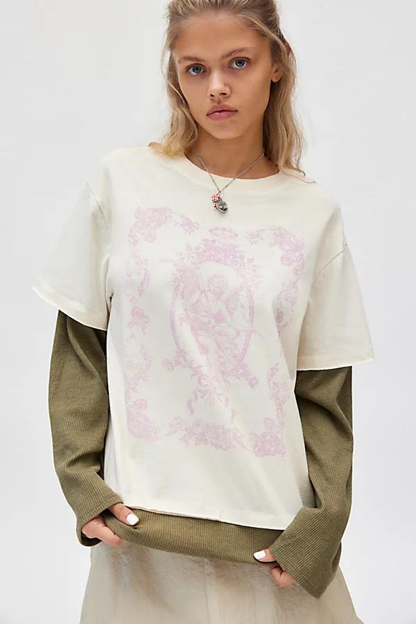 Kimchi Blue Ollie Angels Graphic Twofer Long Sleeve Tee Womens at Urban Outfitters Product Image