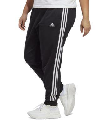 Plus Size Essentials 3-Striped Cotton French Terry Cuffed Joggers Product Image