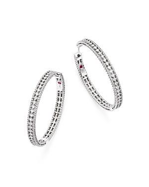 Roberto Coin 18K White Gold Symphony Barocco Diamond Hoop Earrings Product Image