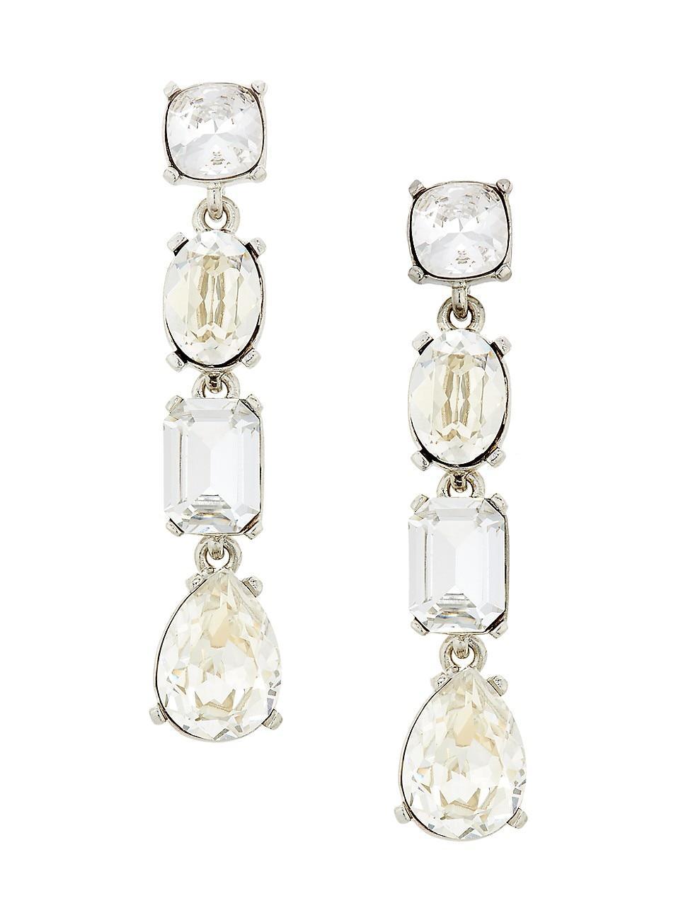 Womens Metal & Glass Crystal Drop Earrings Product Image