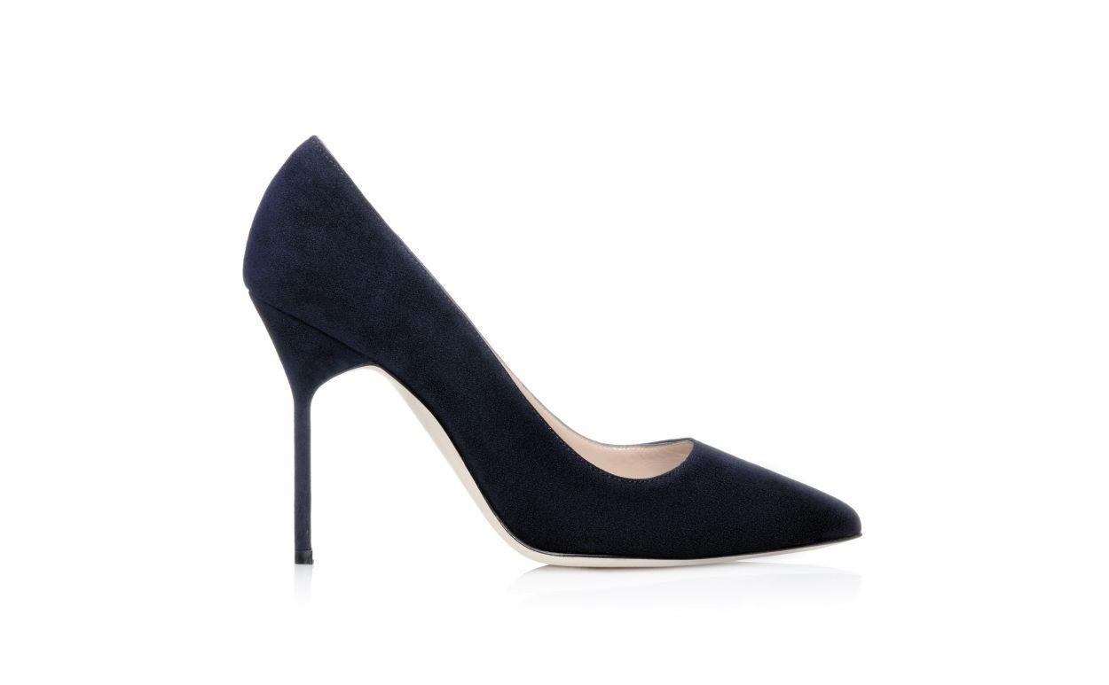 BB Navy Suede Pointed Toe Pumps Product Image