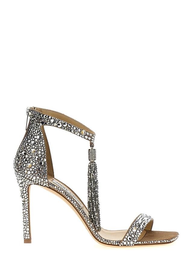 JIMMY CHOO Vinca Sandals In Silver Product Image