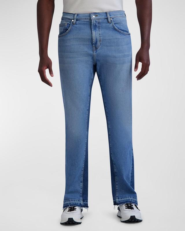 Mens Flared Two-Tone Denim Pants Product Image