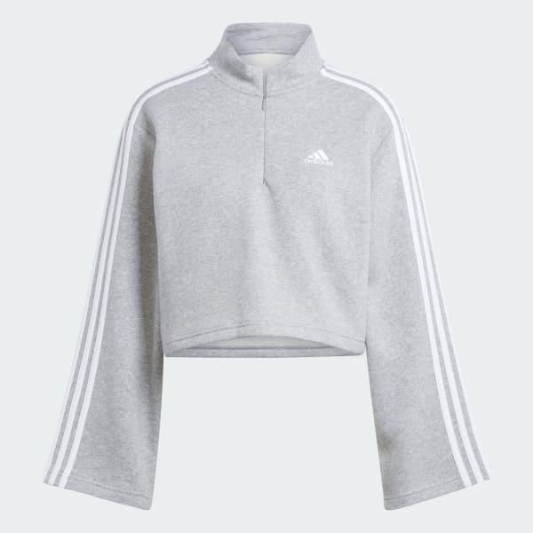 Essentials 3-Stripes Fleece Quarter-Zip Sweatshirt Product Image