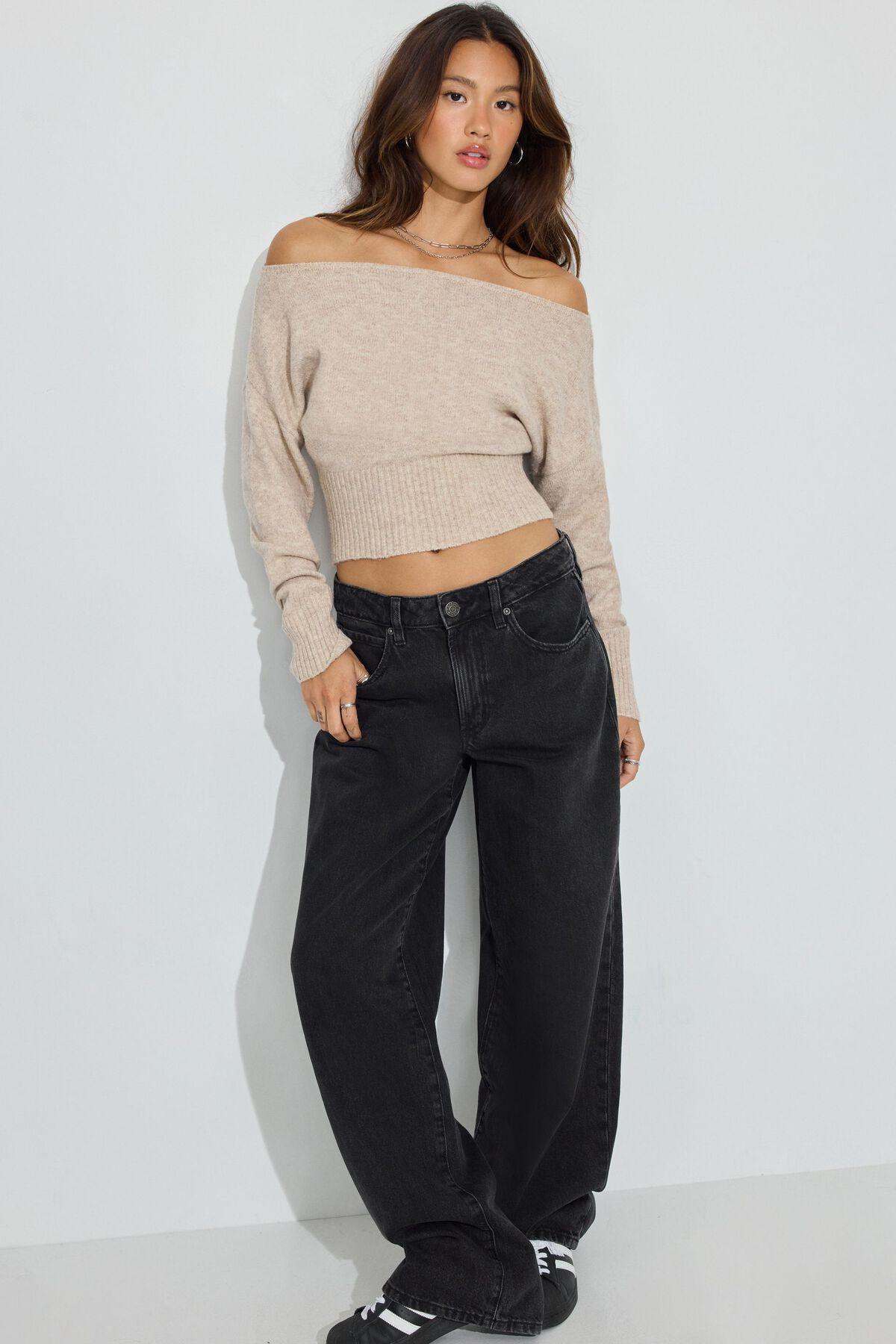 Spongy Off Shoulder Sweater Product Image