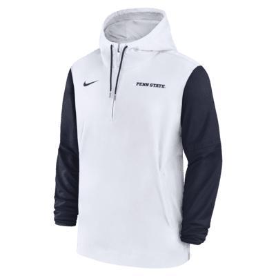 Penn State Nittany Lions Sideline Pre-Game Player Men's Nike College 1/2-Zip Hooded Jacket Product Image