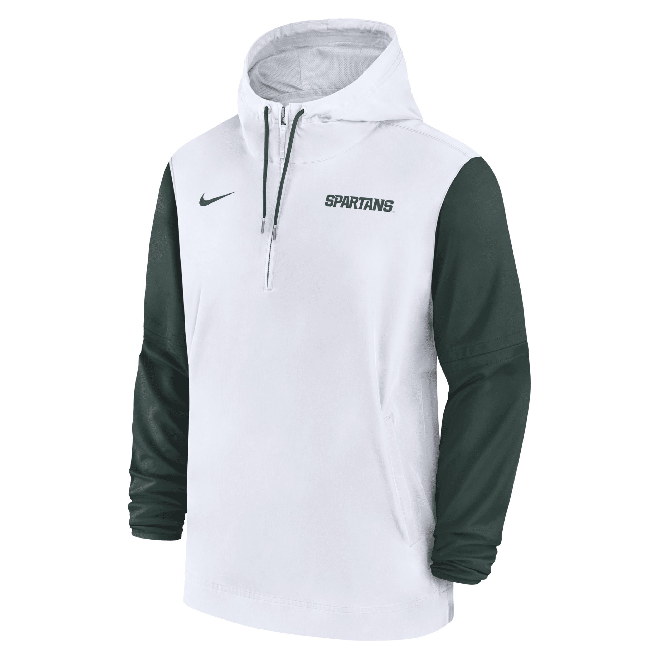 Michigan State Spartans Sideline Pre-Game Player Nike Men's College 1/2-Zip Hooded Jacket Product Image