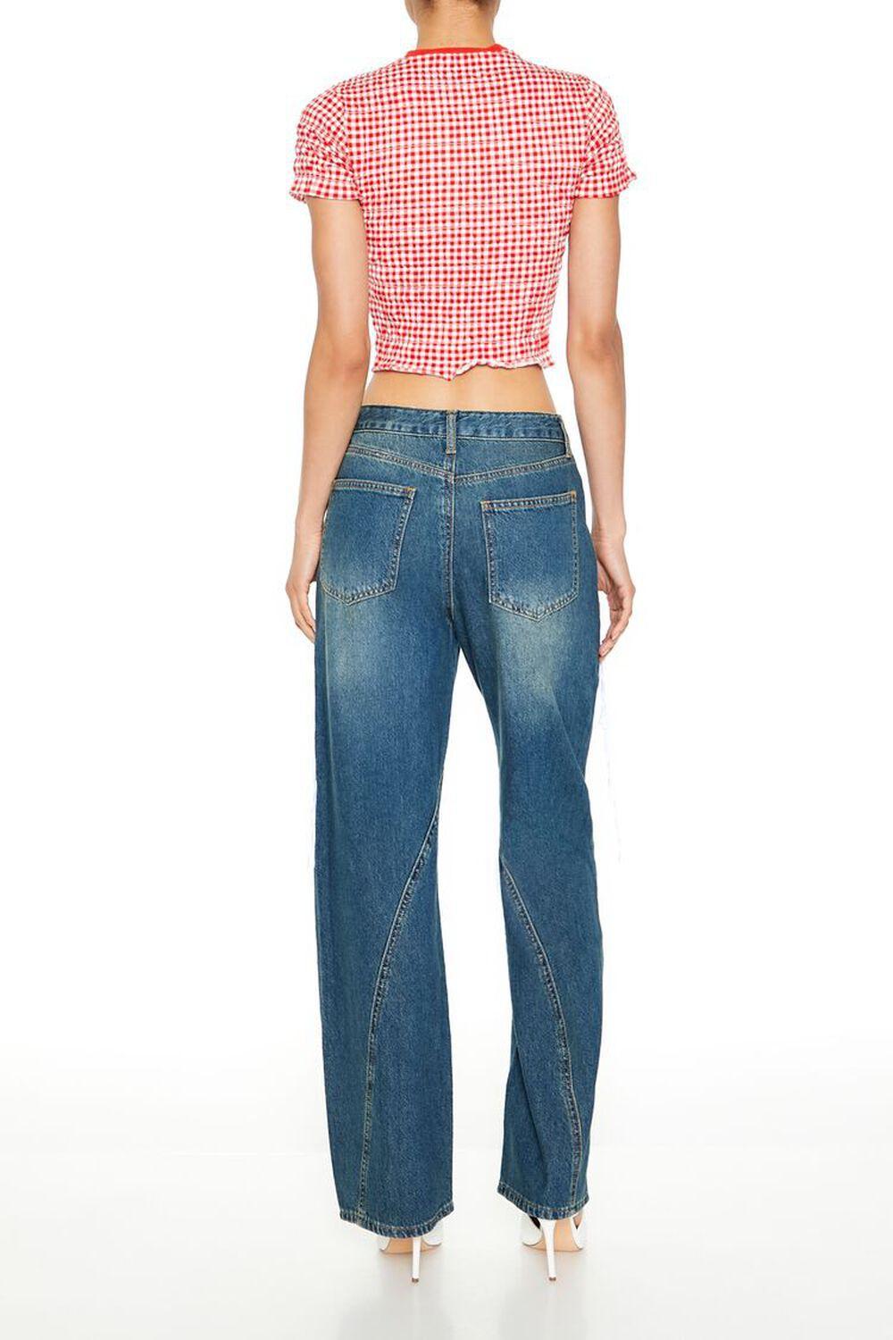 Lace-Up High-Rise Straight Jeans | Forever 21 Product Image