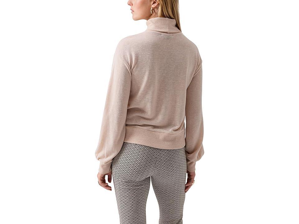 Sanctuary Ruched Sleeve Turtleneck Top (Toasted Marshmallow) Women's Clothing Product Image