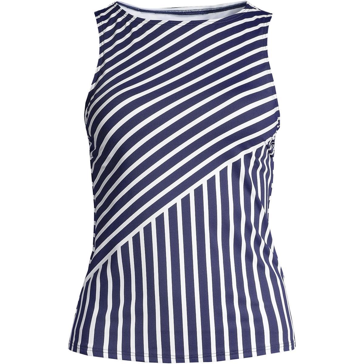 Womens Lands End UPF 50 Bust Minimizer Tankini Top Dark Blue Product Image