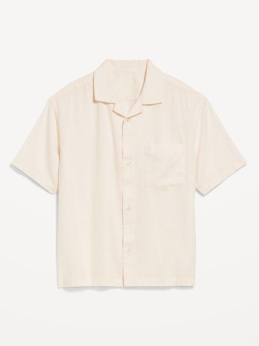 Short-Sleeve Crop Camp Shirt Product Image