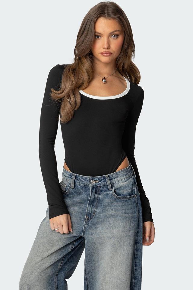 Contrast Scoop Neck Bodysuit Product Image