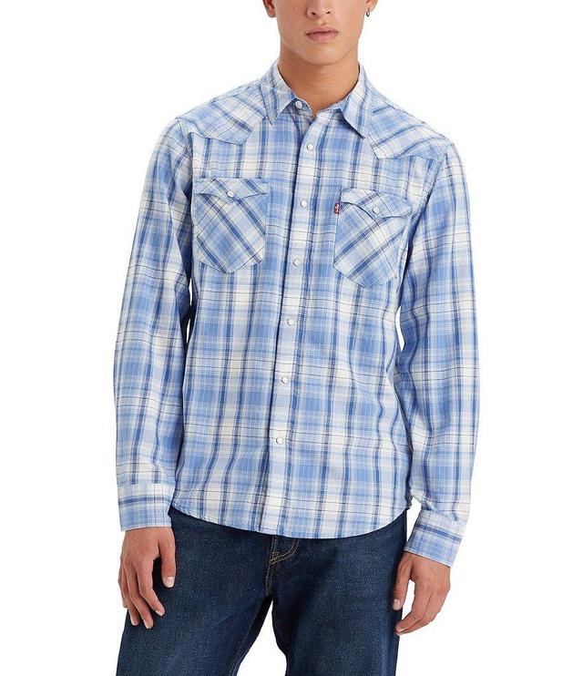 Levi's® Classic Fit Snap Front Long Sleeve Plaid Western Shirt Product Image