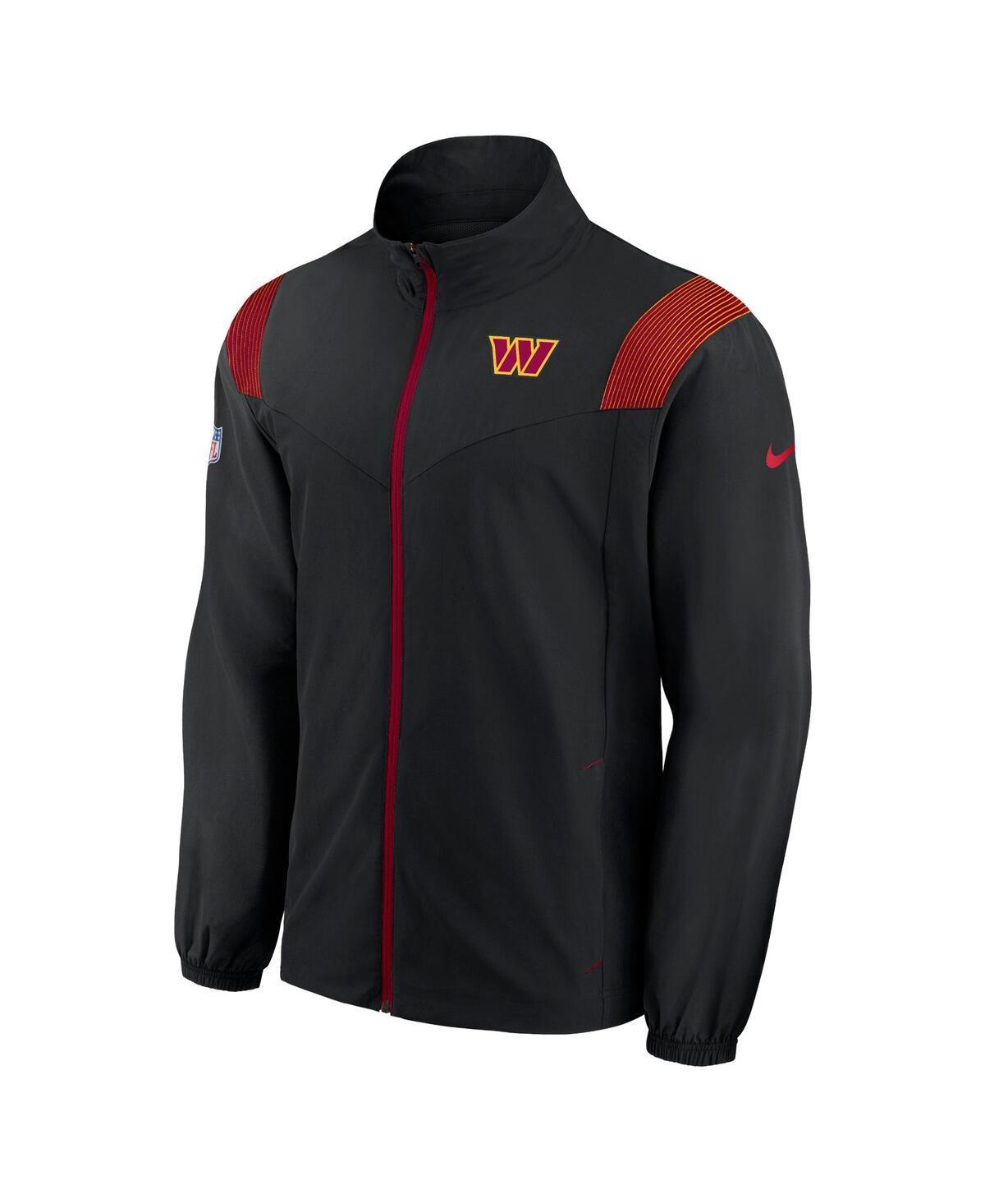 NIKE Men's Black Washington Commanders Sideline Woven Logo Full-zip Jacket In Black,red Product Image