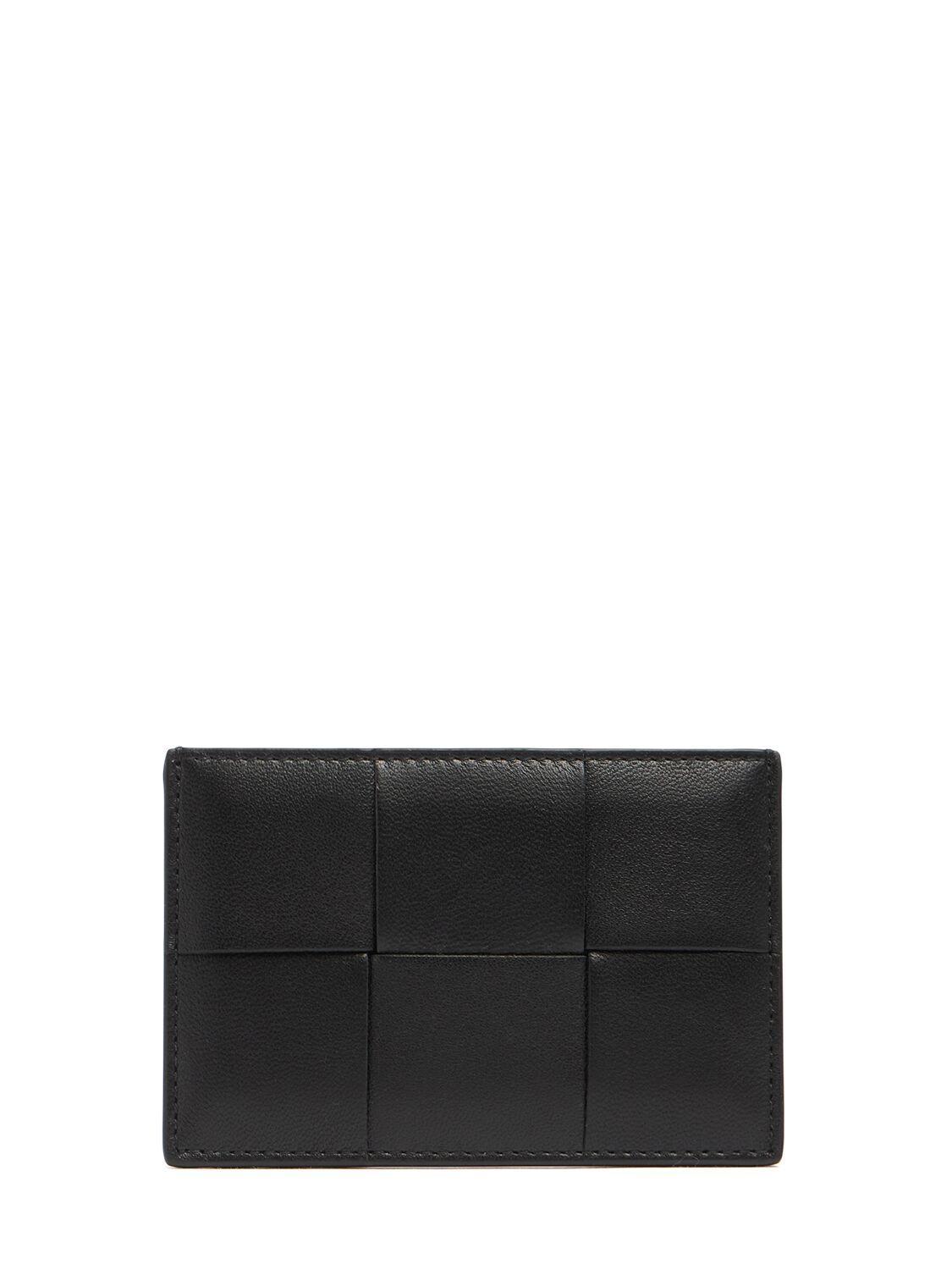 BOTTEGA VENETA Intrecciato Leather Card Case In Black Product Image