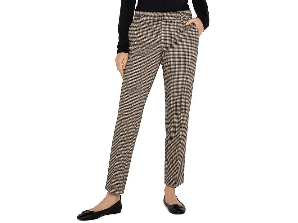 Liverpool Los Angeles Kelsey Mid-Rise Trouser Check Plaid Knit (Blk/Tan Check) Women's Dress Pants Product Image