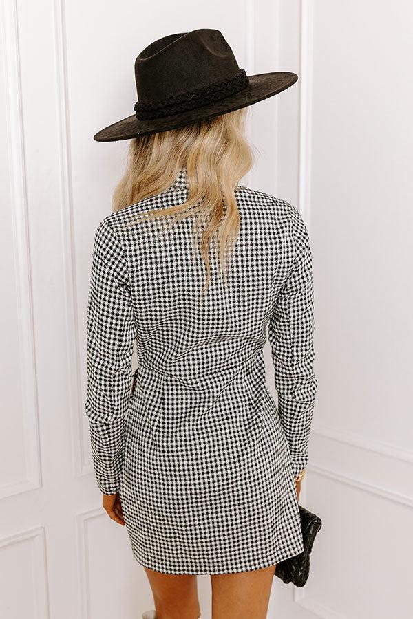 The Manhattan Houndstooth Dress In White Product Image