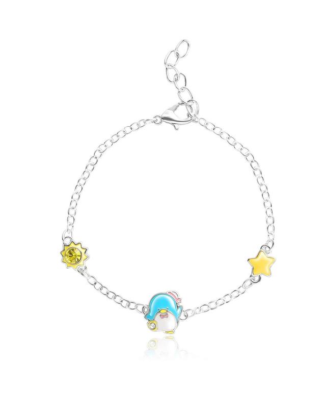 Sanrio Hello Kitty and Friends Womens Silver Plated Bracelet with Sun and Star Charm Pendants, 6.5 + 1, Officially Licensed - Silver tone Product Image