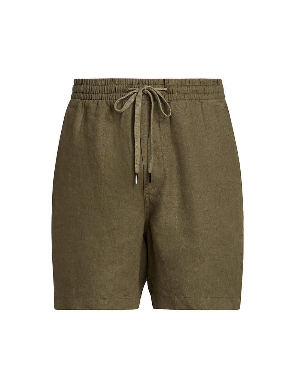 Mens Linen Drawstring Shorts Product Image