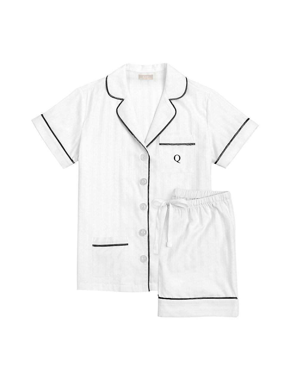 Womens Monogrammed Premium Cotton Collection Short Pajama Set Product Image