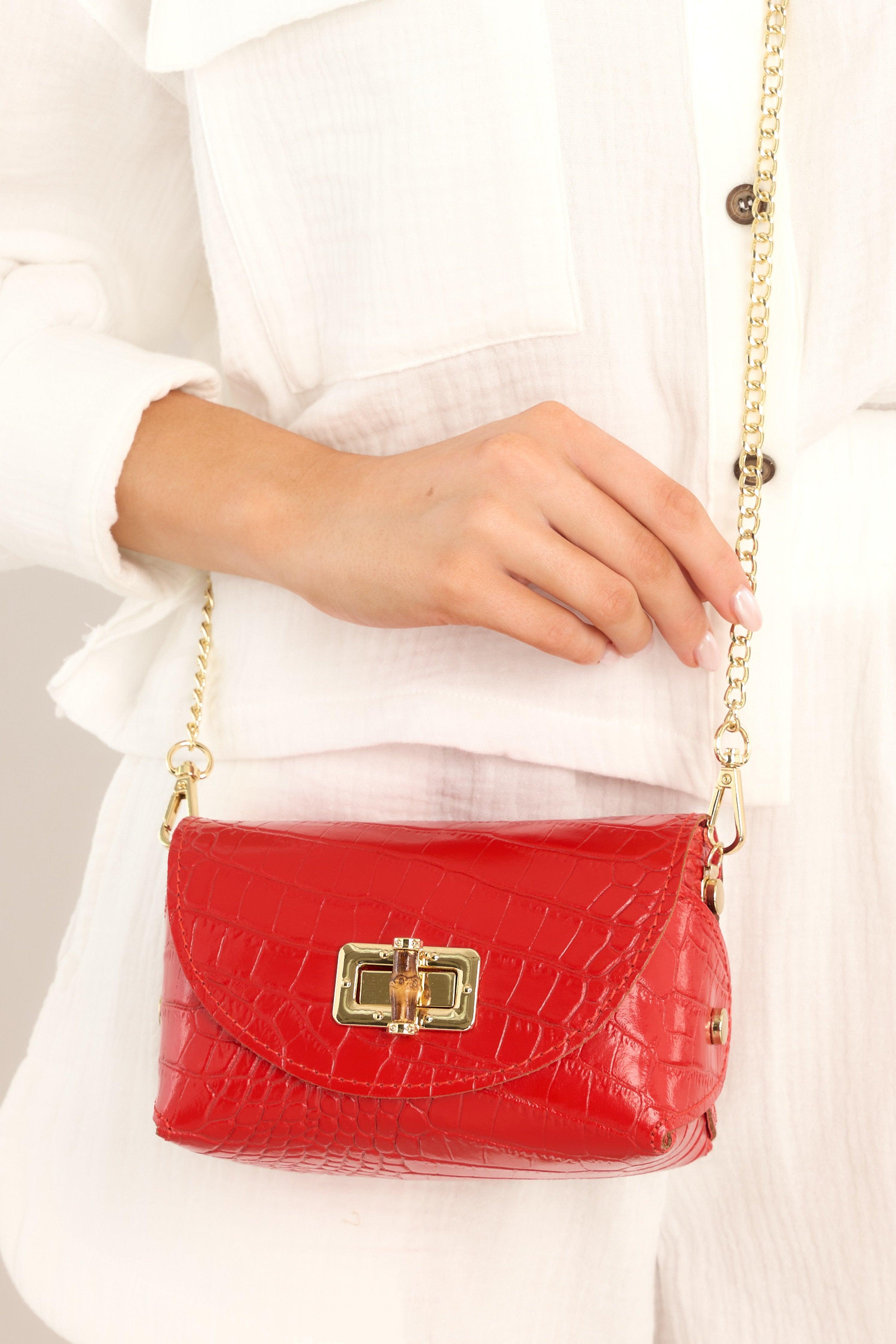 The Little Details Red Leather Crossbody Bag Product Image