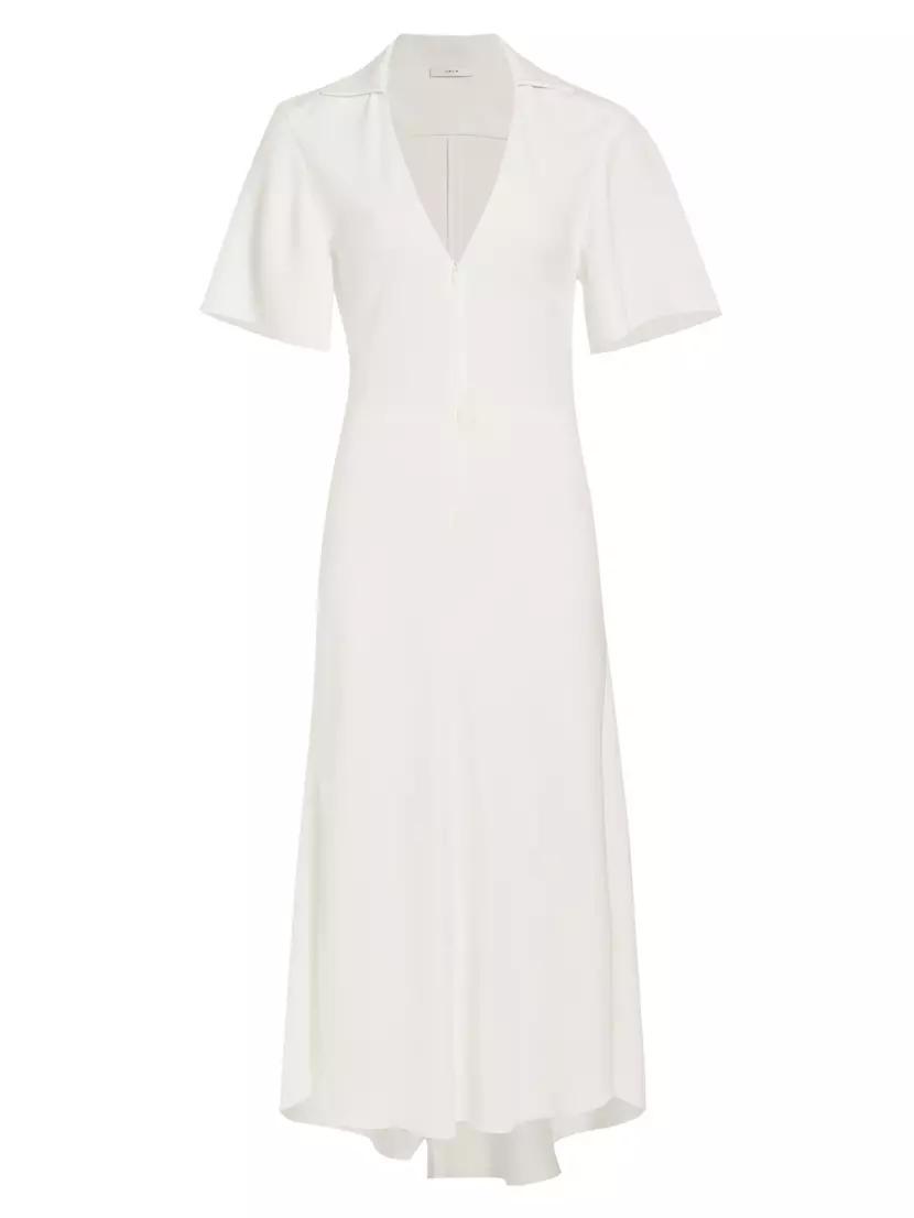 Crepe Zip-Front Polo Midi-Dress product image