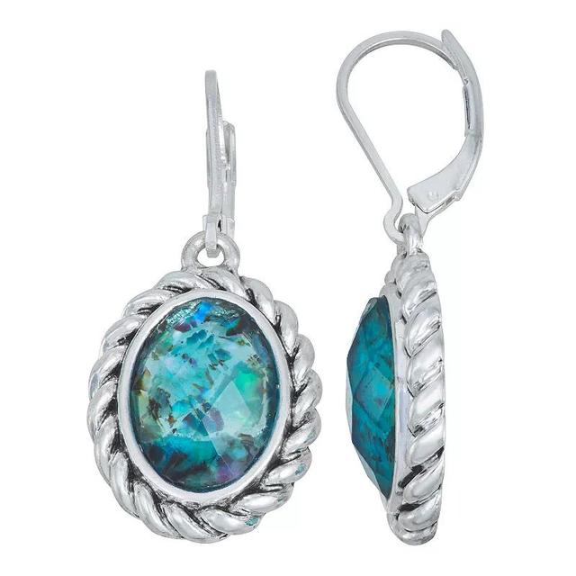 Napier Silver Tone Single Drop Leverback Earrings, Womens, Blue Product Image