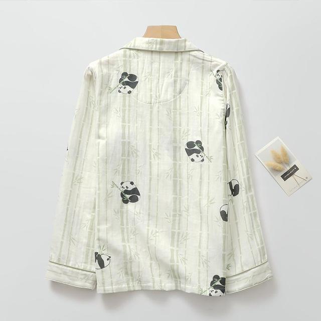 Pajama Set: Long-Sleeve Print Top + Pants Product Image