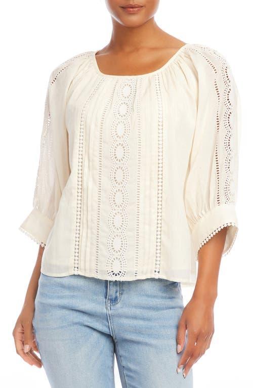 Karen Kane Women's Lace Inset Top, , 100% Polyester Product Image