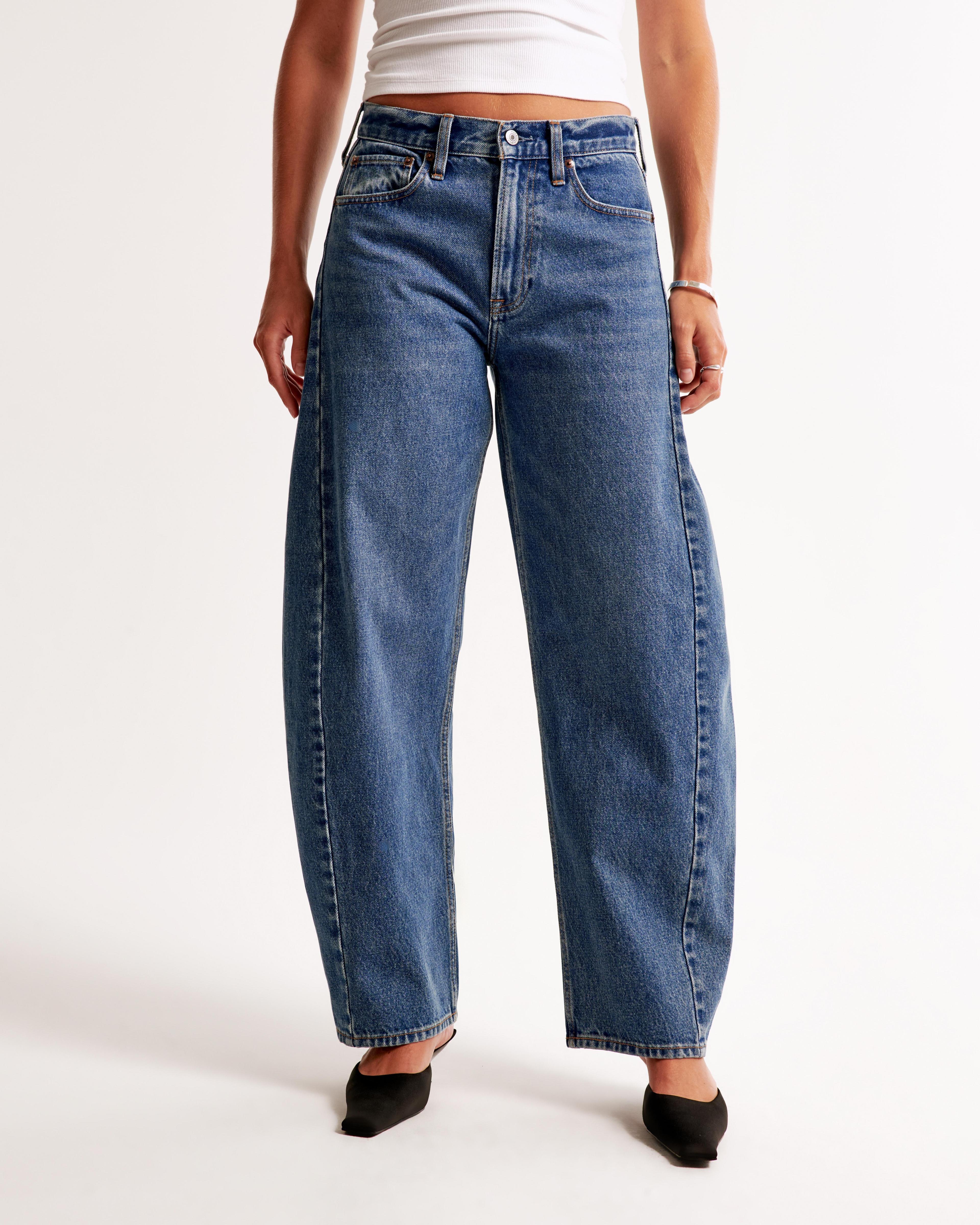 Mid Rise Barrel Jean Product Image