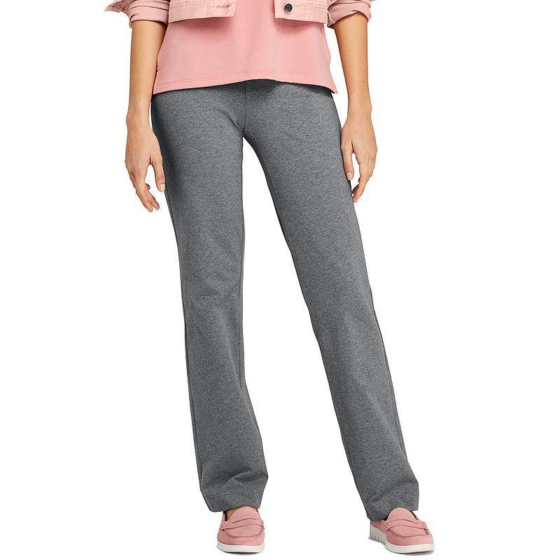 Petite Lands End Starfish Straight-Leg Pull-On Pants, Womens Gray Grey Product Image