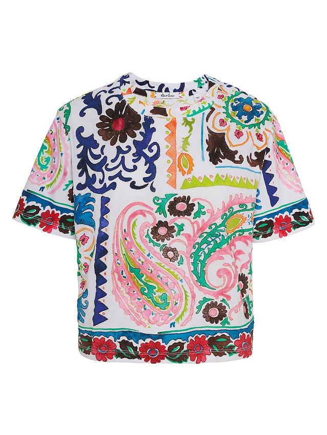 Womens Paisley Hearts Cotton T-Shirt Product Image