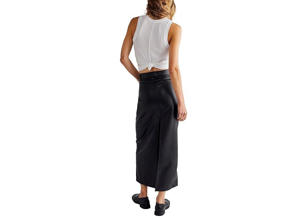 Womens City Slicker Vegan Leather Maxi Skirt Product Image