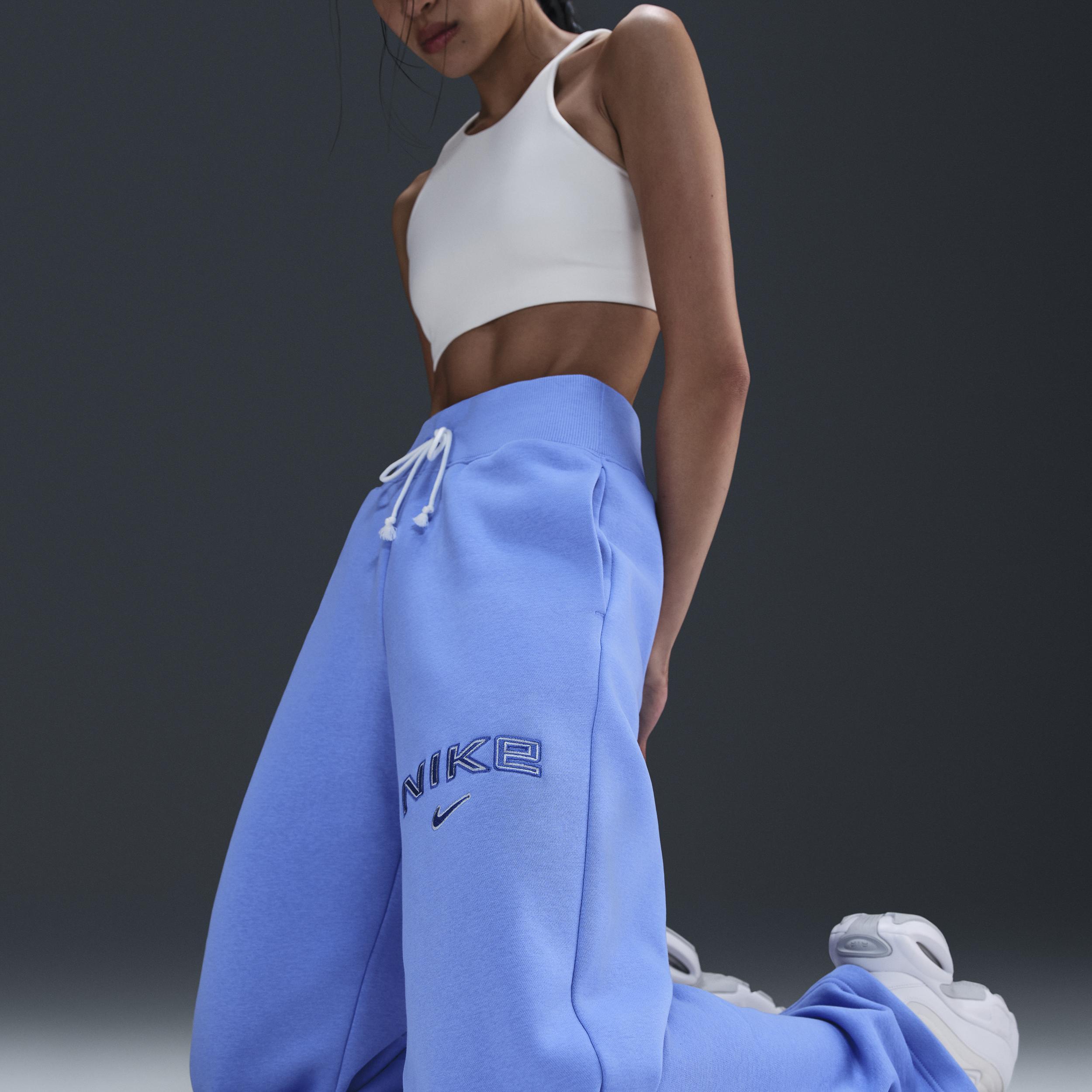 Women's Nike Sportswear Phoenix Fleece High-Waisted Wide-Leg Logo Pants Product Image