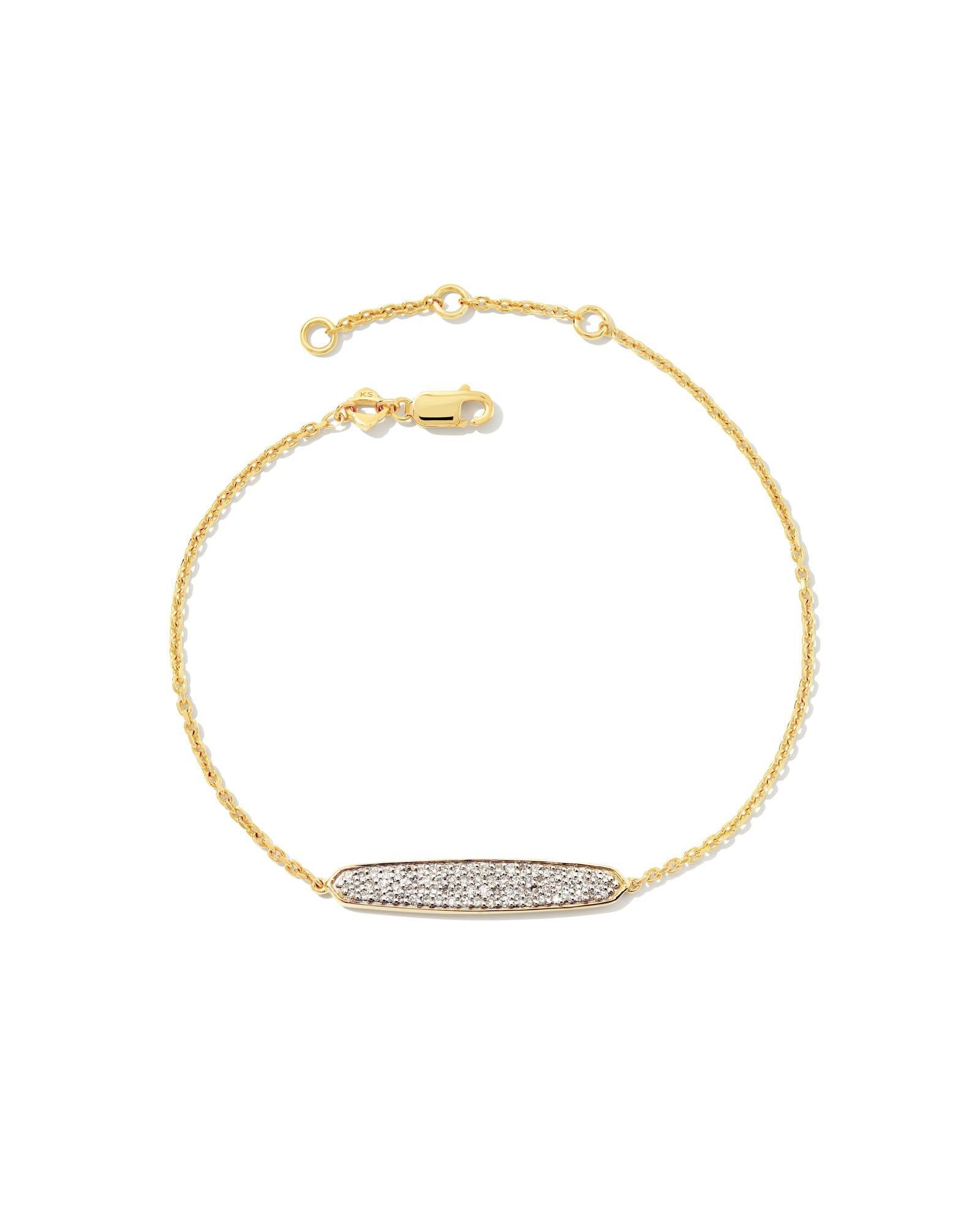 Kendra Scott Mattie 18k Yellow Gold Vermeil Pave Delicate Bracelet in White Diamond | Diamonds Product Image