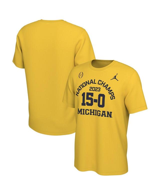 Mens Jordan Maize Michigan Wolverines College Football Playoff 2023 National Champions 15-0 T-shirt Product Image