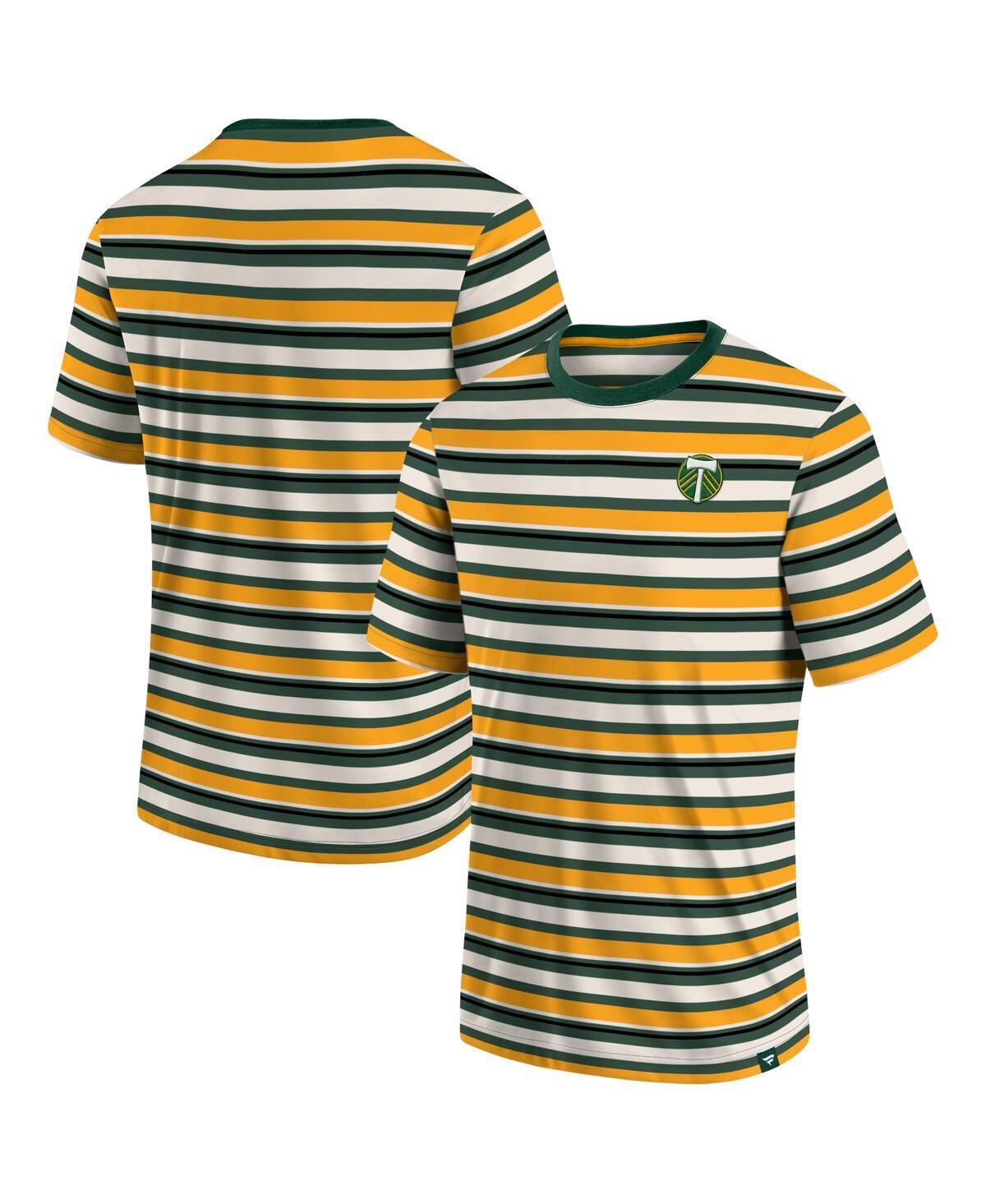 Mens Fanatics Gold Portland Timbers Shot Clock Stripe T-shirt Product Image