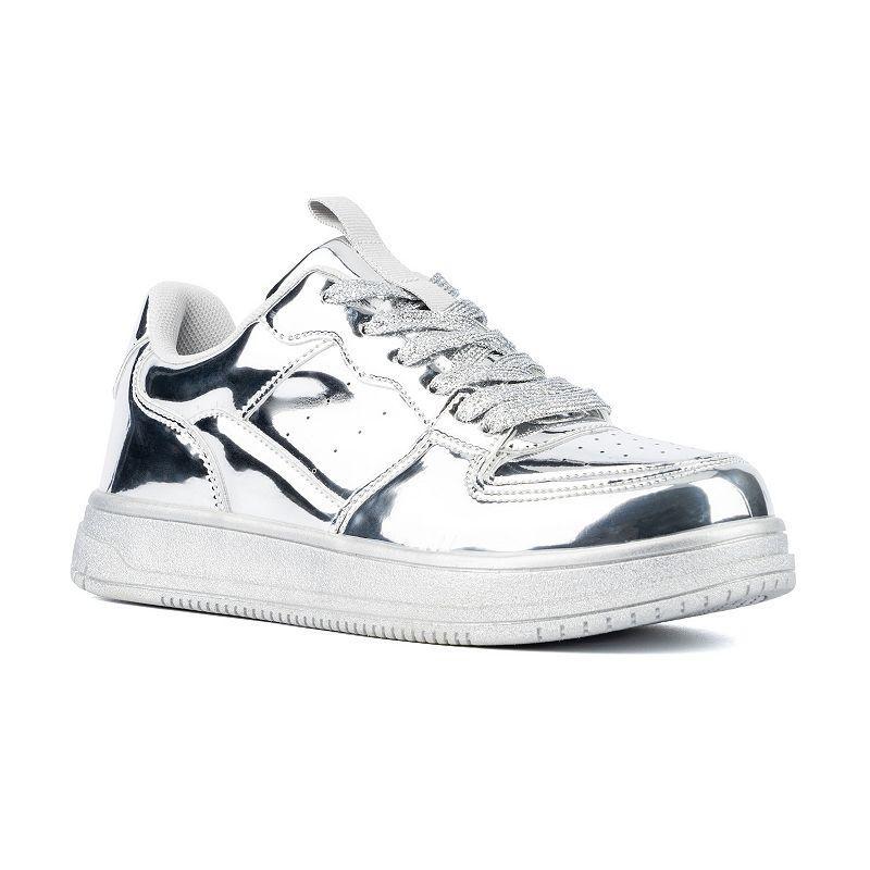 Olivia Miller Womens Vivien Metallic Sneakers Product Image