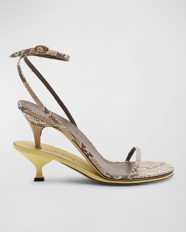 Les Doubles Ankle-Strap Embossed Sandals Product Image