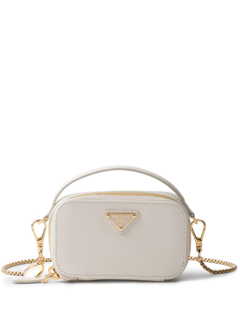 PRADA Saffiano Leather Mini Bag In White Product Image