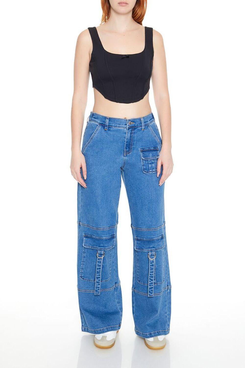 Corset Curved-Hem Crop Top | Forever 21 Product Image