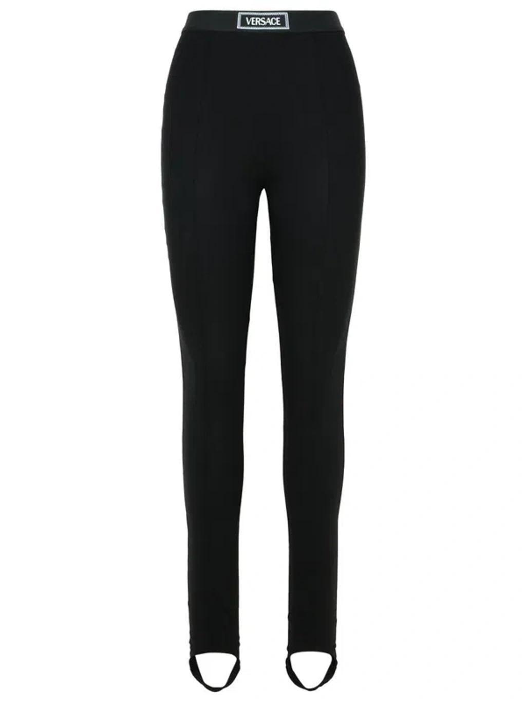 VERSACE Black Viscose Blend Leggings product image