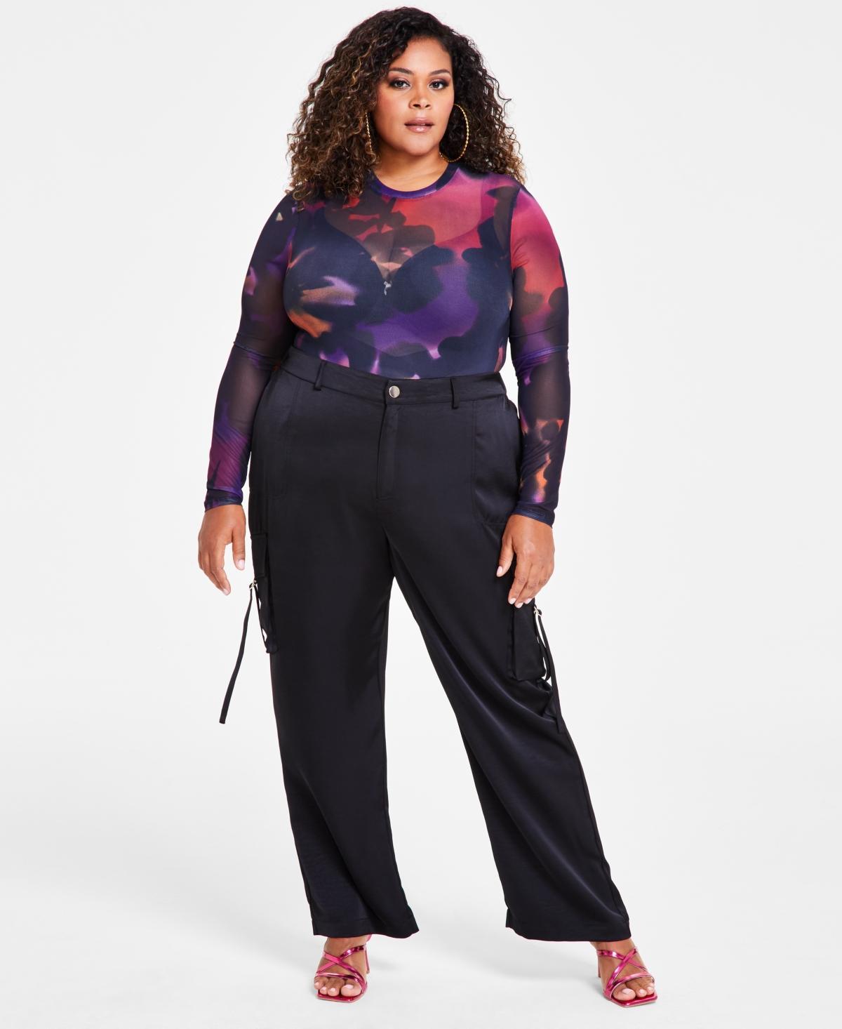 Nina Parker Trendy Plus Size Straight-Leg Cargo Pants Product Image