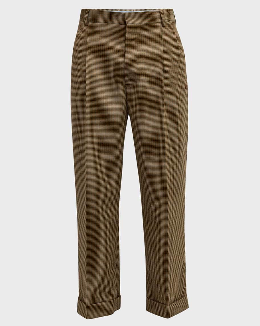 x le FLEUR Men's Pleated Houndstooth Trousers Product Image