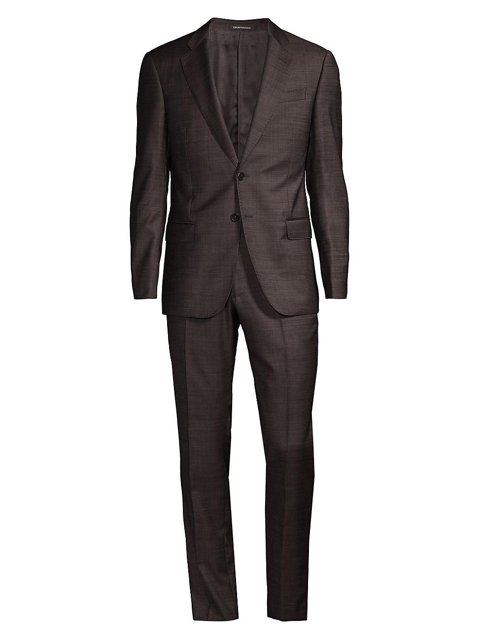 Mens G-Line Plaid Wool Single-Breasted Suit product image